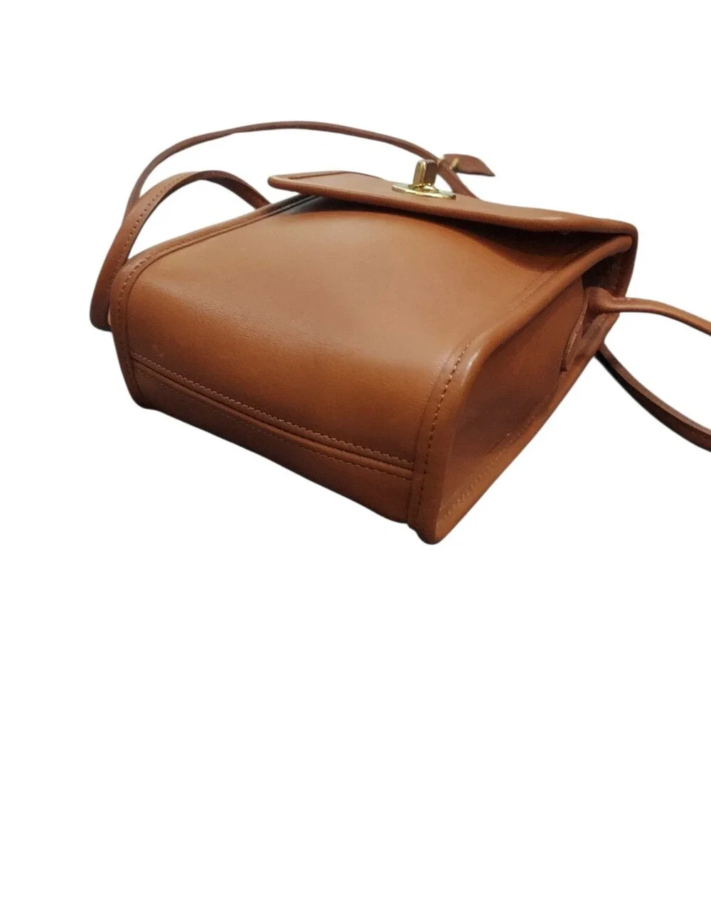 Coach Vintage Scooter Bag Brass Turnlock British Tan Leather Like New No. 9893